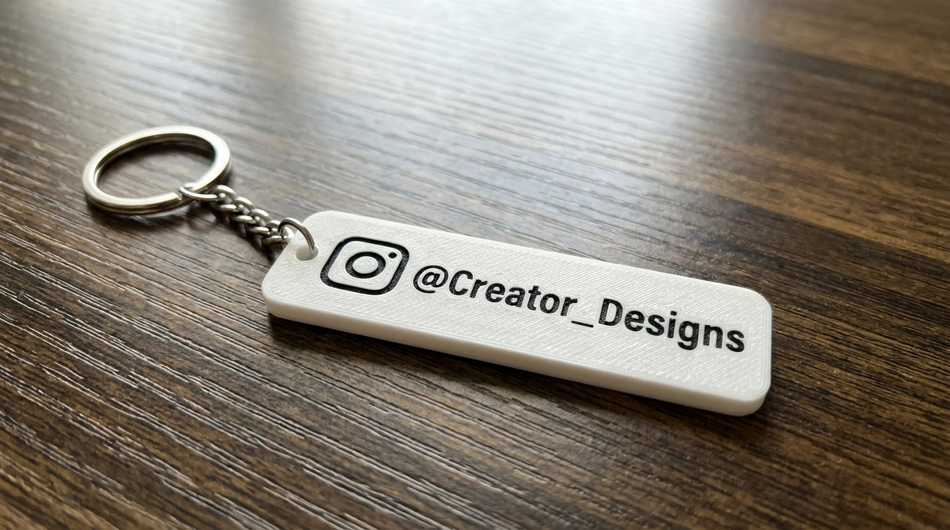 Tap-to-Follow NFC Keychain | Custom Instagram Username | 3D Printed