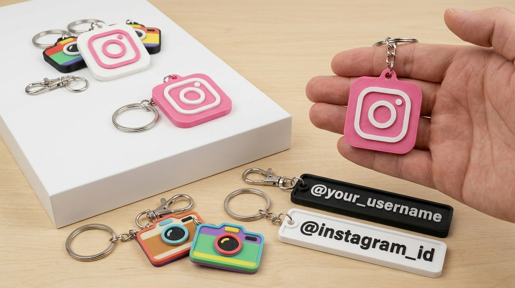 Tap-to-Follow NFC Keychain | Custom Instagram Username | 3D Printed