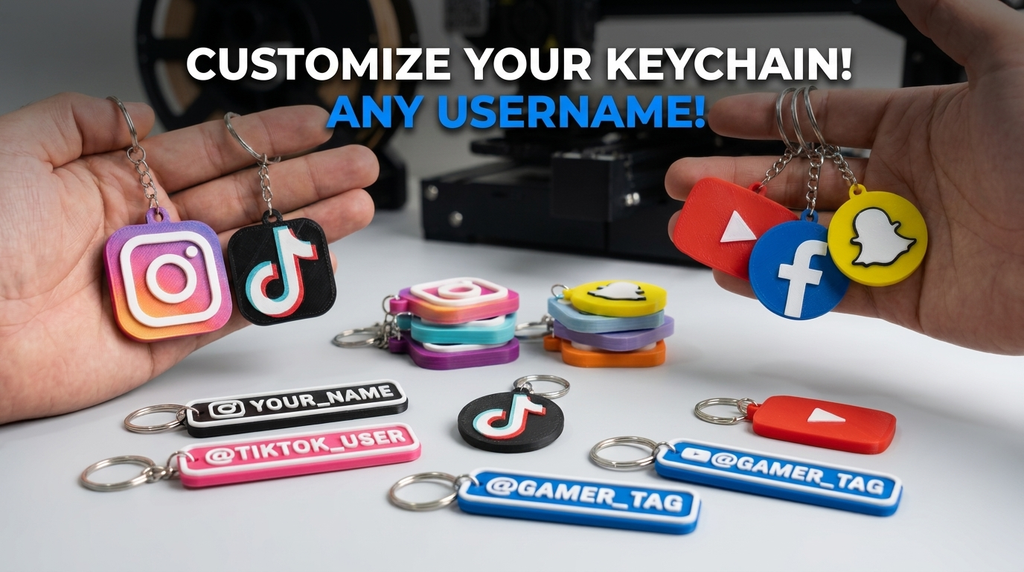 Tap-to-Follow NFC Keychain | Custom Instagram Username | 3D Printed