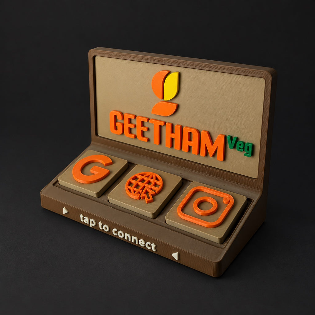 Social Tap Bar – Brown and orange restaurant design; real product photo with edited studio background.