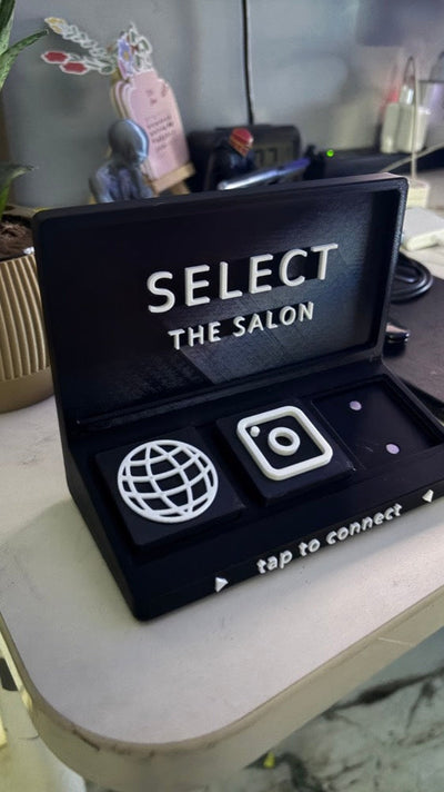3D-printed branded tap stand for a salon