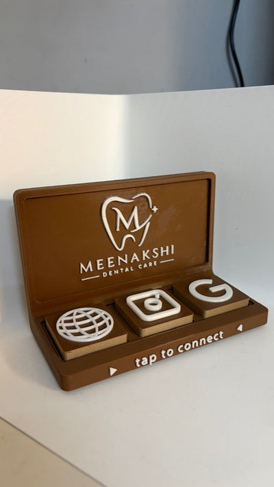 3D-printed branded tap stand for a dental clinic