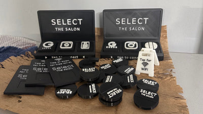 3D-printed branded tap stand for a salon