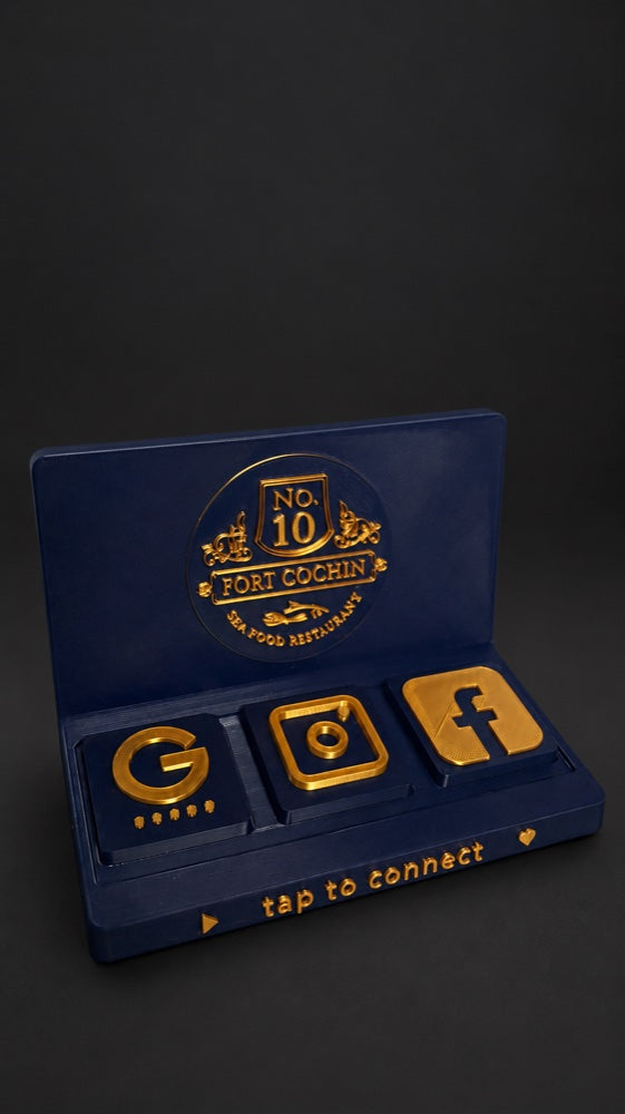 Background-edited photo of a custom Social tab bar for a restaurant